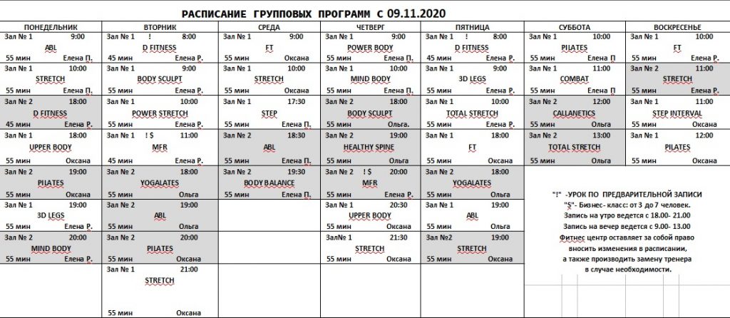 Расписание групповых занятий в фитнес хаус на мебельной